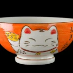 Grønn kawaii Manekineko risskål i keramikk